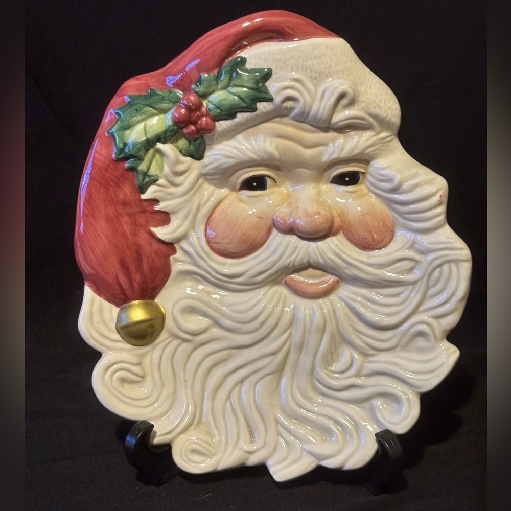Festive Santa Claus Ceramic Wall Decor by Fitz and Floyd